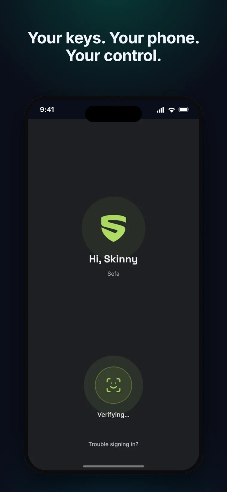 Sefa security — your keys, your phone, your control